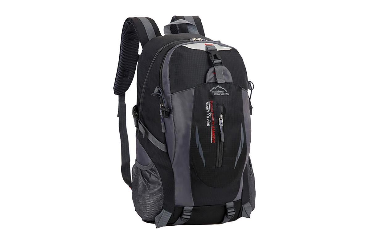 Water-resistant Hiking Backpack Travel Camping Nylon Outdoor Bag for Men and Women -Black - Image 2