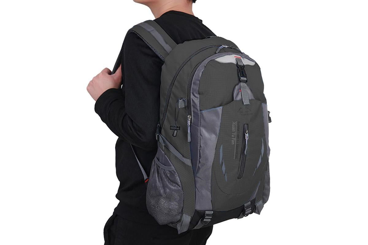 Water-resistant Hiking Backpack Travel Camping Nylon Outdoor Bag for Men and Women -Black - Image 4