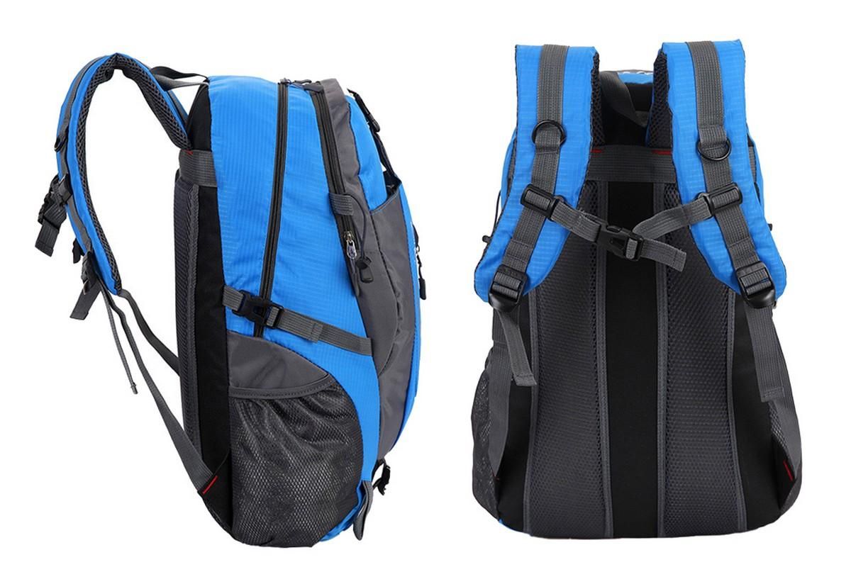 Water-resistant Hiking Backpack Travel Camping Nylon Outdoor Bag for Men and Women -Blue - Image 2