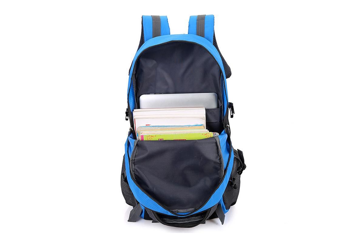 Water-resistant Hiking Backpack Travel Camping Nylon Outdoor Bag for Men and Women -Blue - Image 3