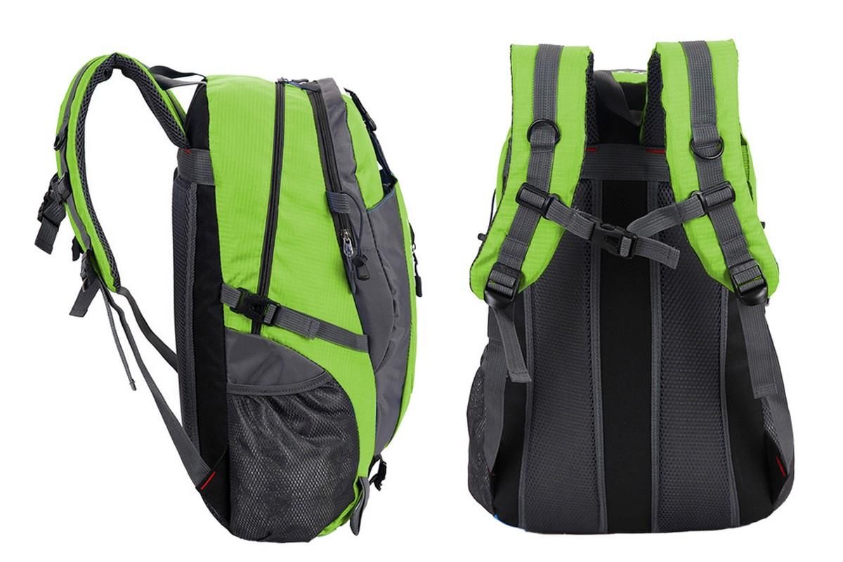 Water-resistant Hiking Backpack Travel Camping Nylon Outdoor Bag for Men and Women -Green - Image 2