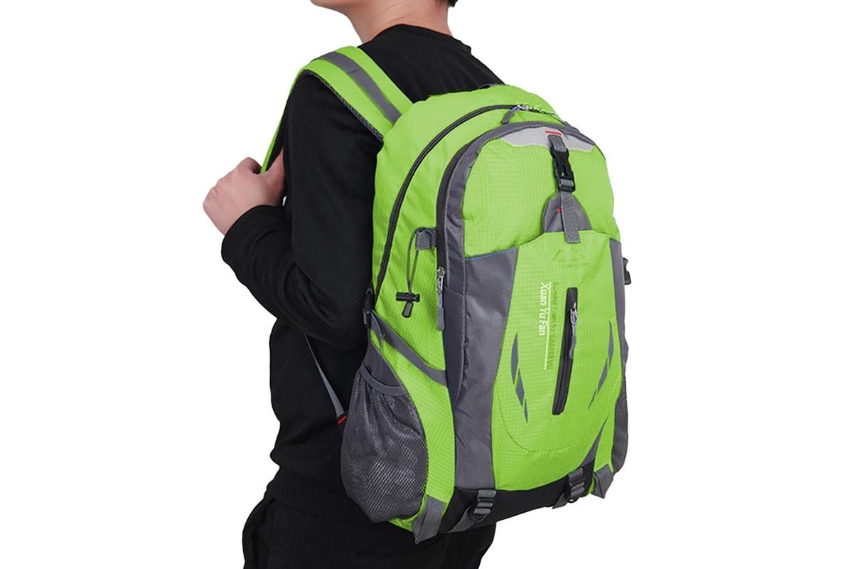Water-resistant Hiking Backpack Travel Camping Nylon Outdoor Bag for Men and Women -Green - Image 4