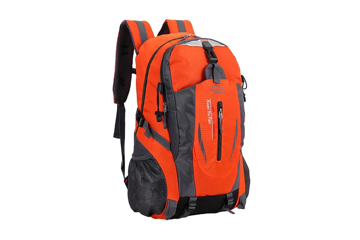 Water-resistant Hiking Backpack Travel Camping Nylon Outdoor Bag for Men and Women -Orange - Image 2