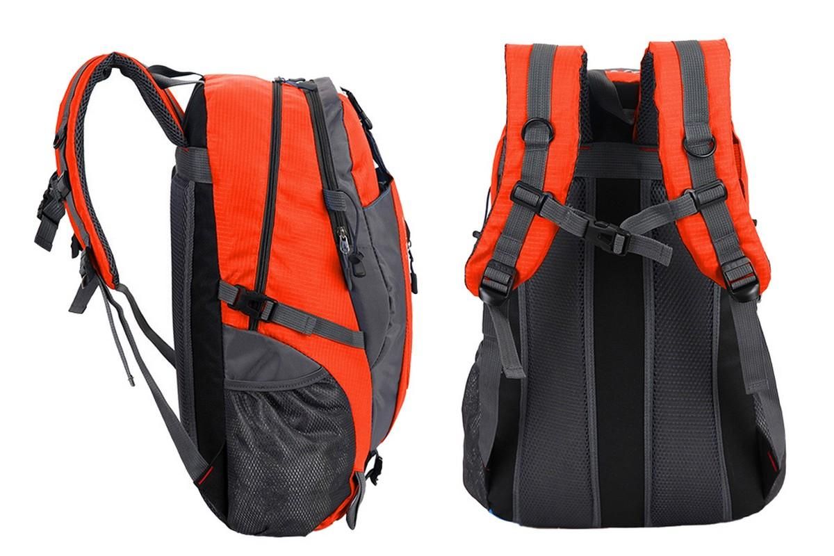 Water-resistant Hiking Backpack Travel Camping Nylon Outdoor Bag for Men and Women -Orange - Image 3