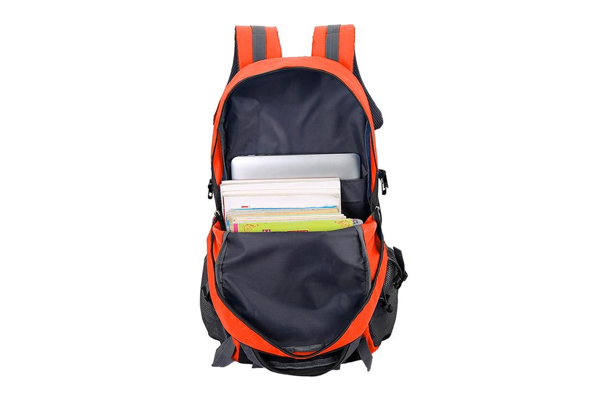 Water-resistant Hiking Backpack Travel Camping Nylon Outdoor Bag for Men and Women -Orange - Image 4