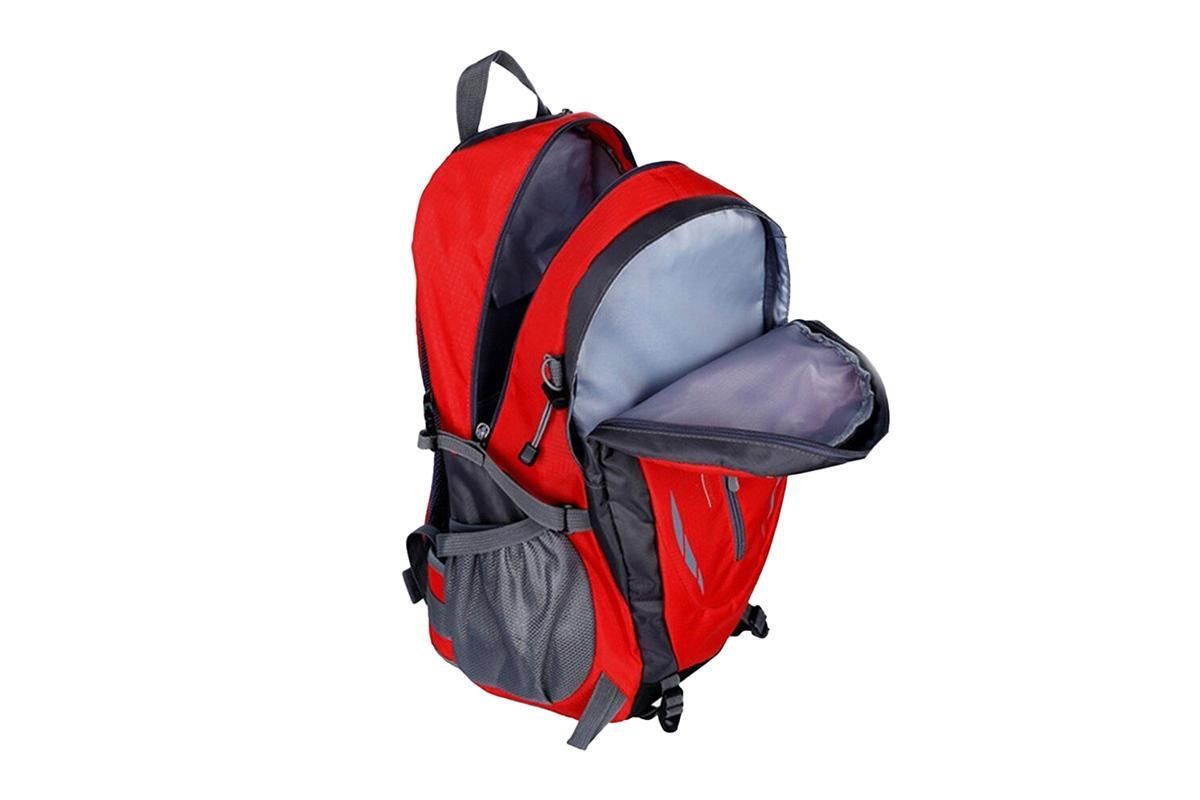 Water-resistant Hiking Backpack Travel Camping Nylon Outdoor Bag for Men and Women -Red - Image 4