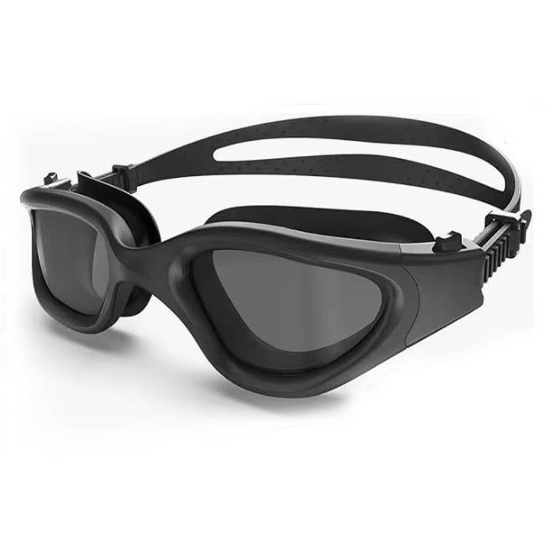 Adult Swimming Goggles Large Frame Anti-Fog UV Protection Silicone Waterproof Swim Glasses Mirrored Lens for Men and Women-Black - Image 1