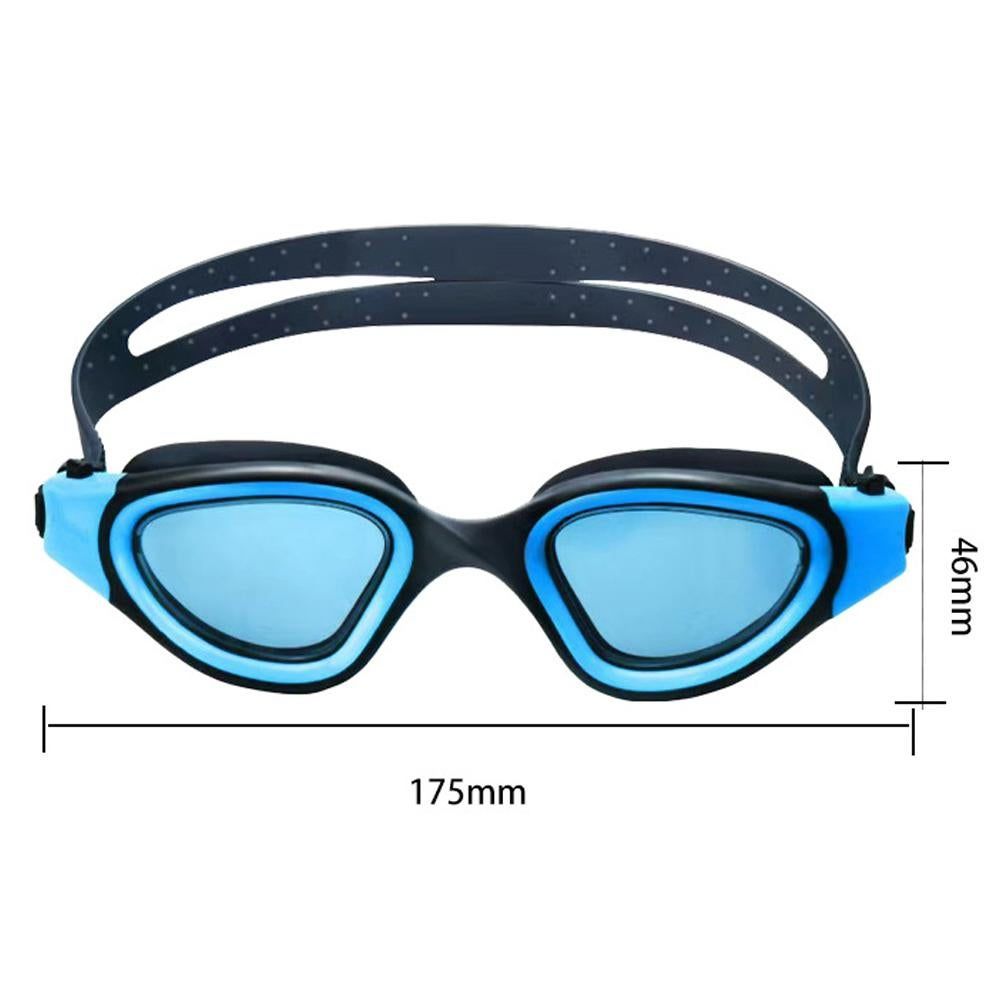 Adult Swimming Goggles Large Frame Anti-Fog UV Protection Silicone Waterproof Swim Glasses Mirrored Lens for Men and Women-Red - Image 2