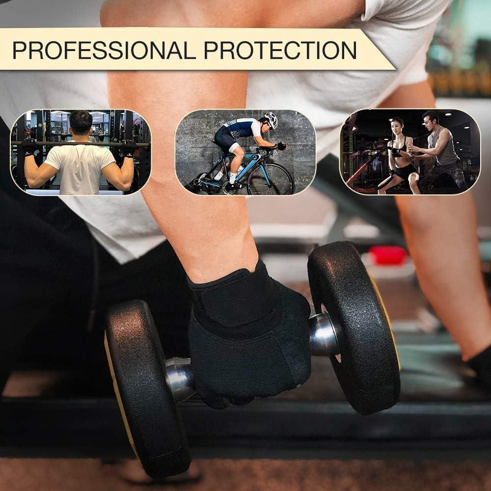 Fitness Gloves Half Finger Breathable Non Slip Weightlifting Training Workout Palm Support For Men And Women - Black L - Image 2