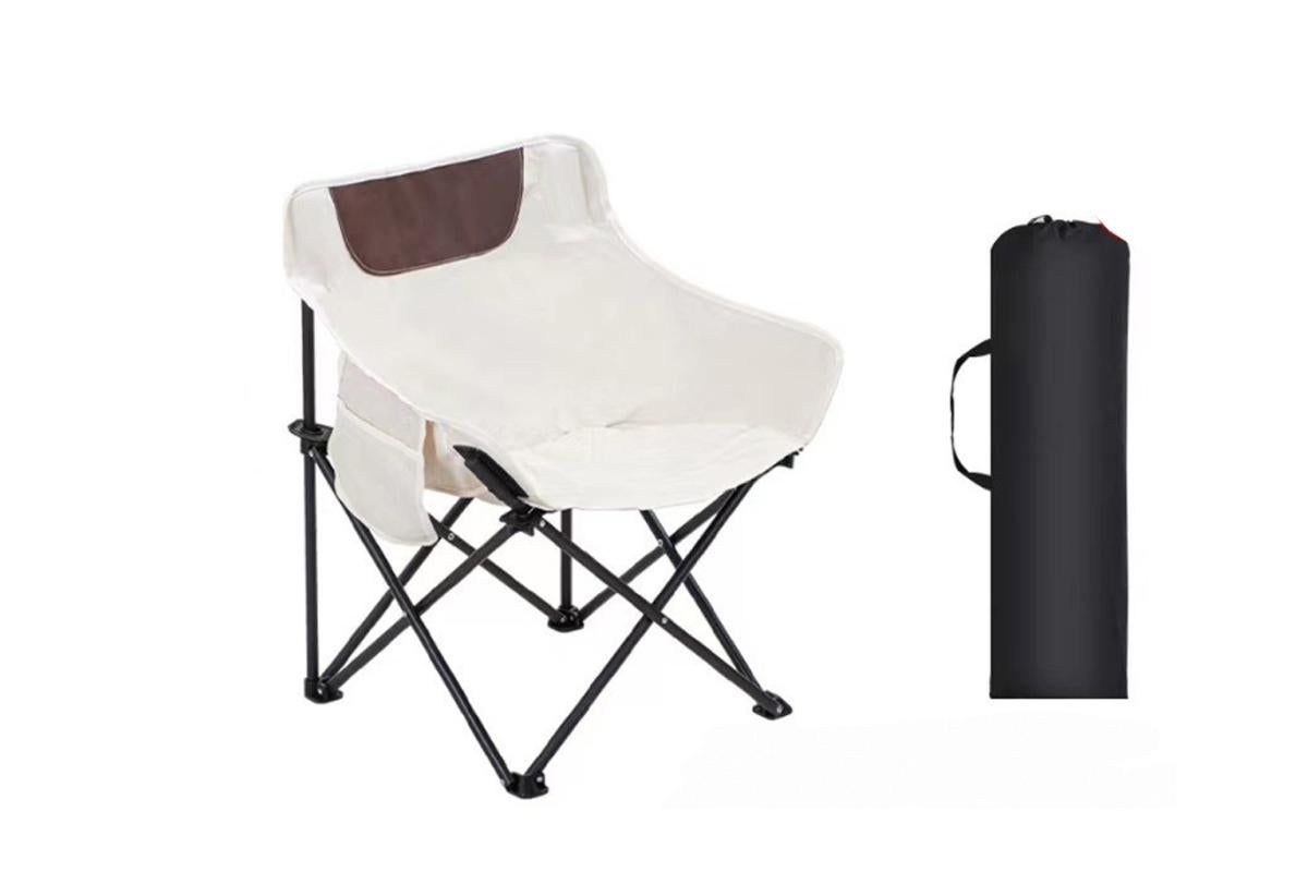 Compact Folding Chair Portable Camping Chair for Outdoor Activities - Beige - Image 1