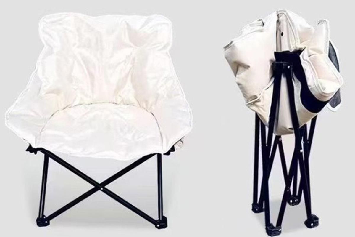 Compact Folding Chair Portable Camping Chair for Outdoor Activities - Beige - Image 2