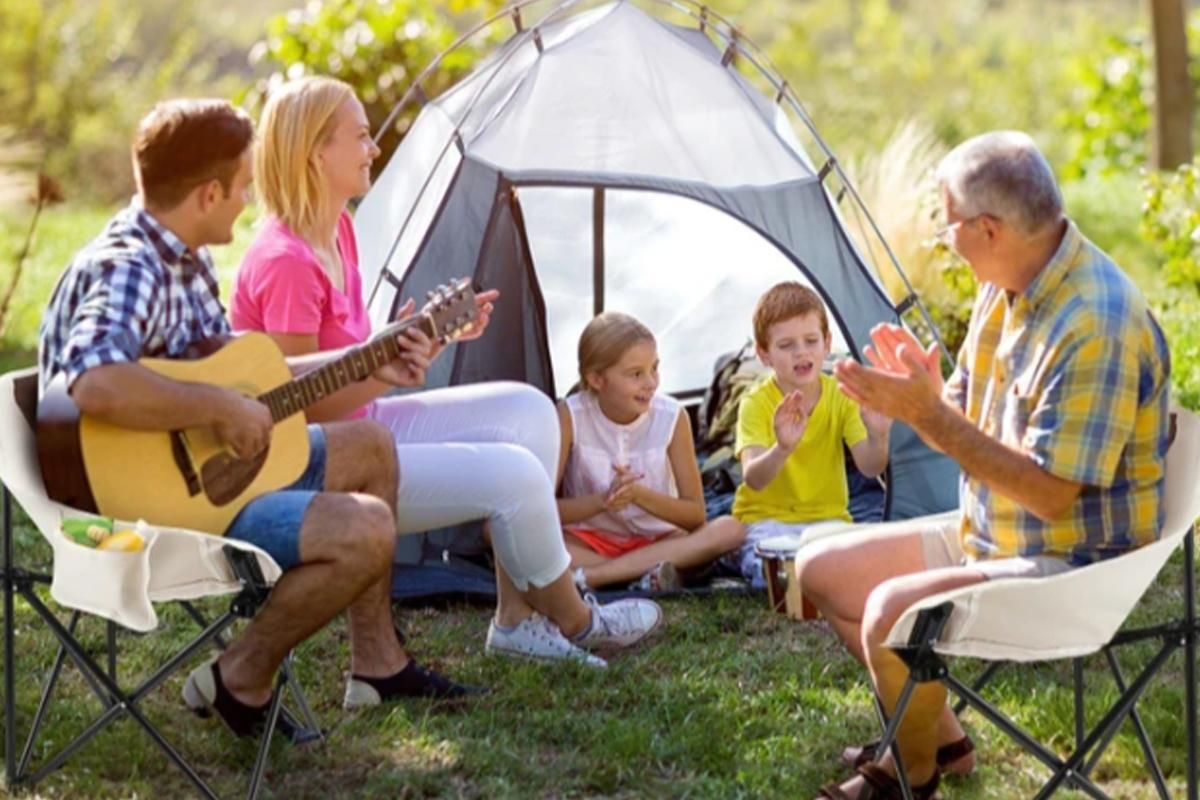 Compact Folding Chair Portable Camping Chair for Outdoor Activities - Beige - Image 4