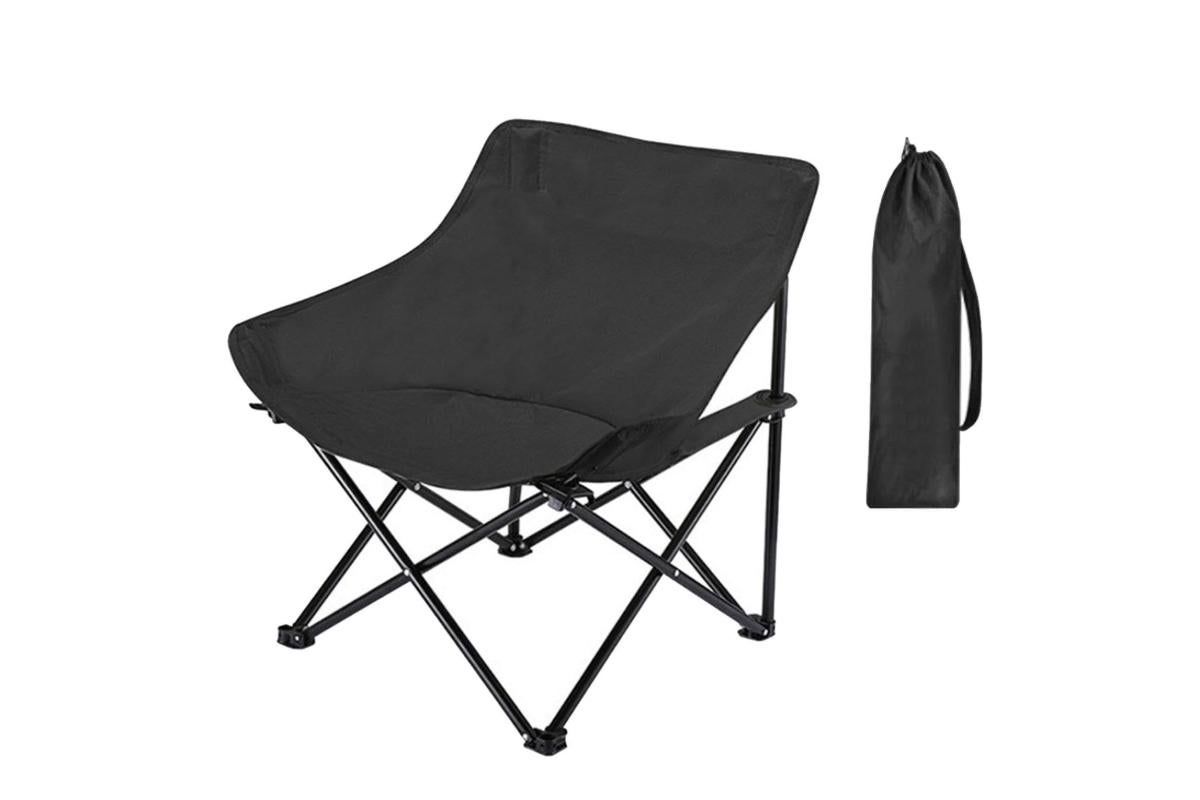 Compact Folding Chair Portable Camping Chair for Outdoor Activities - Black - Image 1