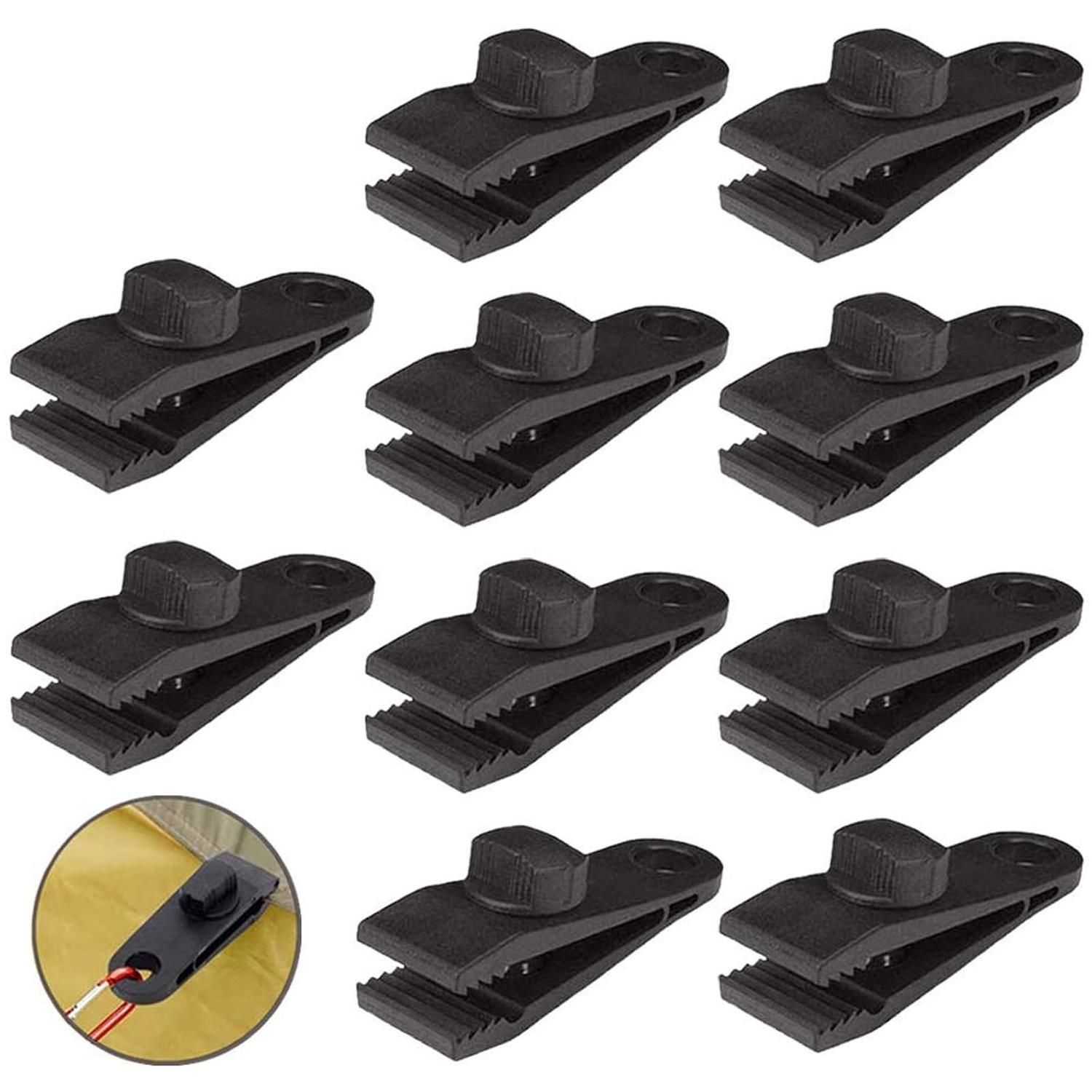 Heavy Duty Tarp Clips Locking Clamps For Awnings Camping RV Car And Pool Covers Up To 60 MPH Wind - 10Pcs - Image 1