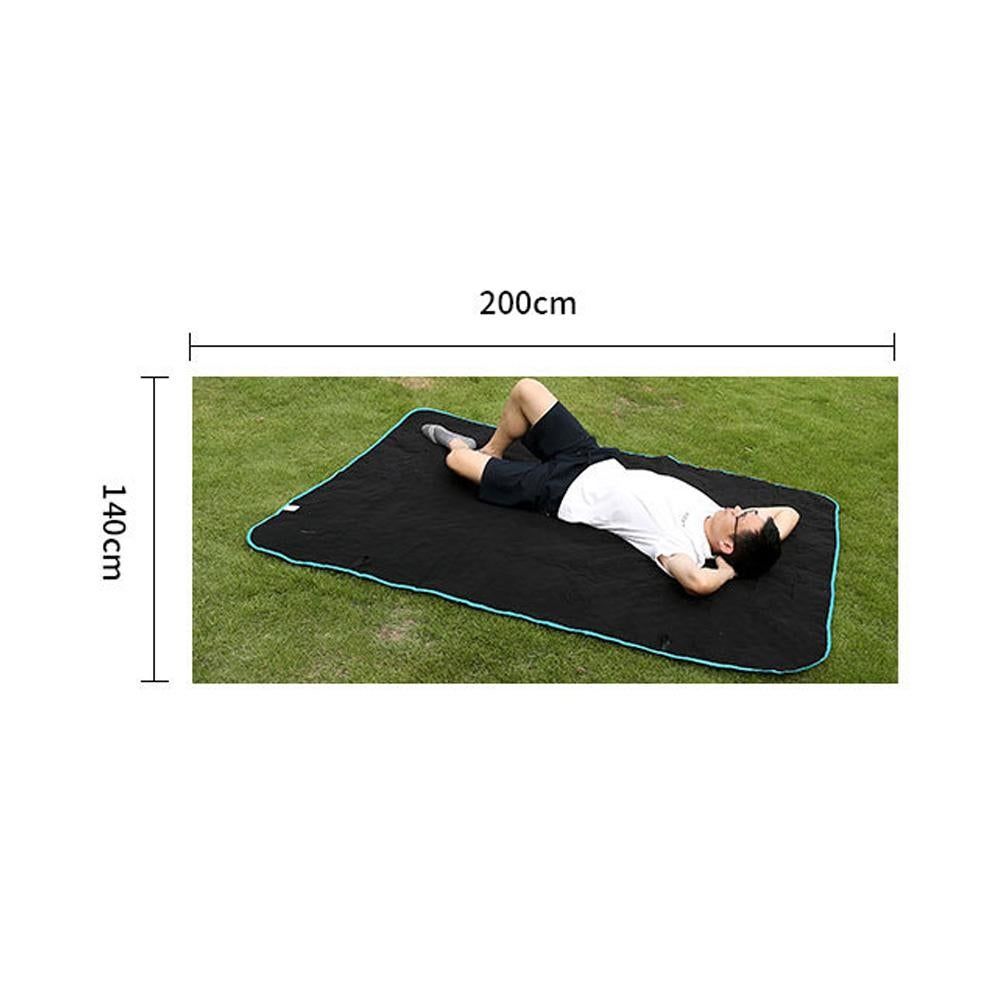 Outdoor Fleece Polyester Camping Blanket Waterproof Thick Portable Picnic Mat Machine Washable-dark blue - Image 2