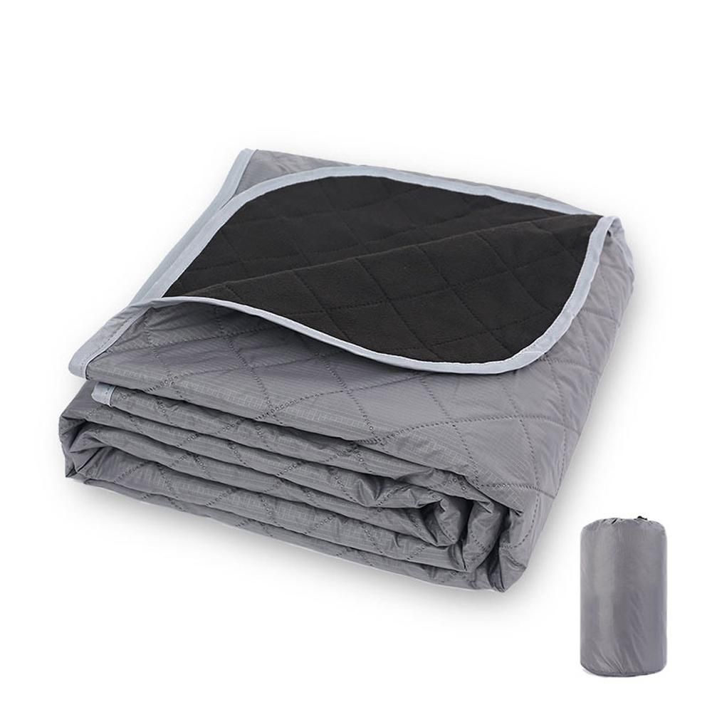 Outdoor Fleece Polyester Camping Blanket Waterproof Thick Portable Picnic Mat Machine Washable-dark blue - Image 4