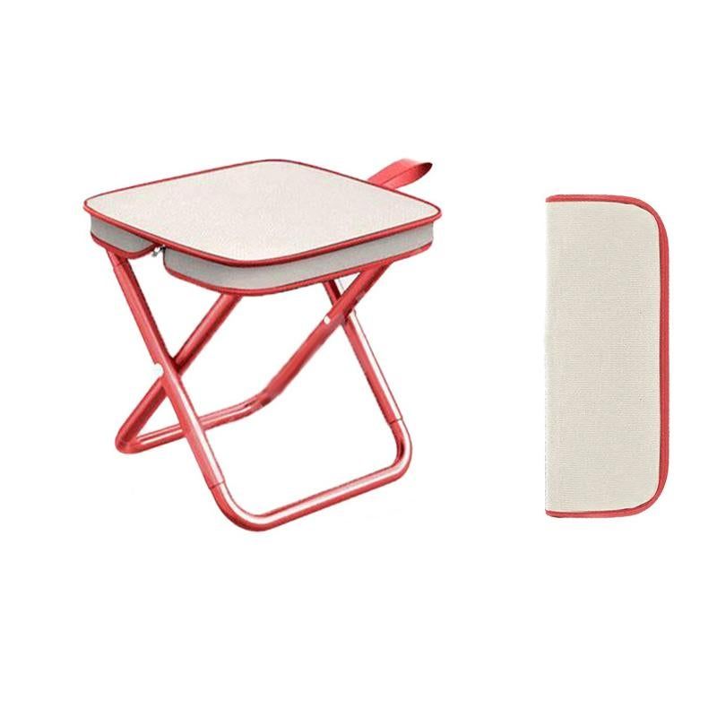 Portable Folding Outdoor Chair Lightweight Compact Stool for Fishing Camping Picnic and Travel Handy Seat for Outdoor Activities-Red - Image 1