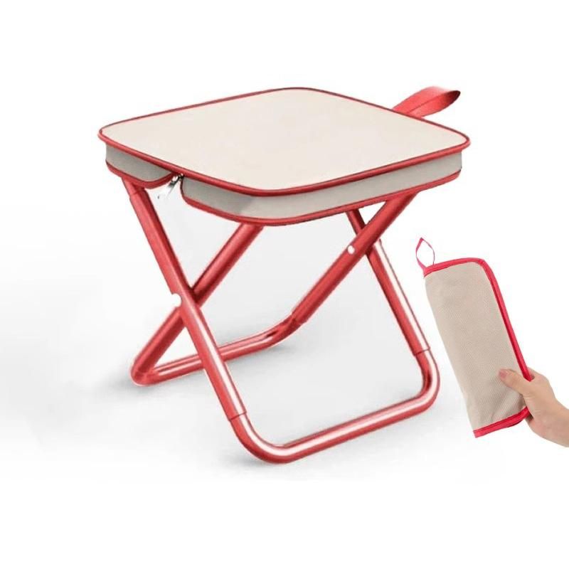 Portable Folding Outdoor Chair Lightweight Compact Stool for Fishing Camping Picnic and Travel Handy Seat for Outdoor Activities-Beige - Image 3