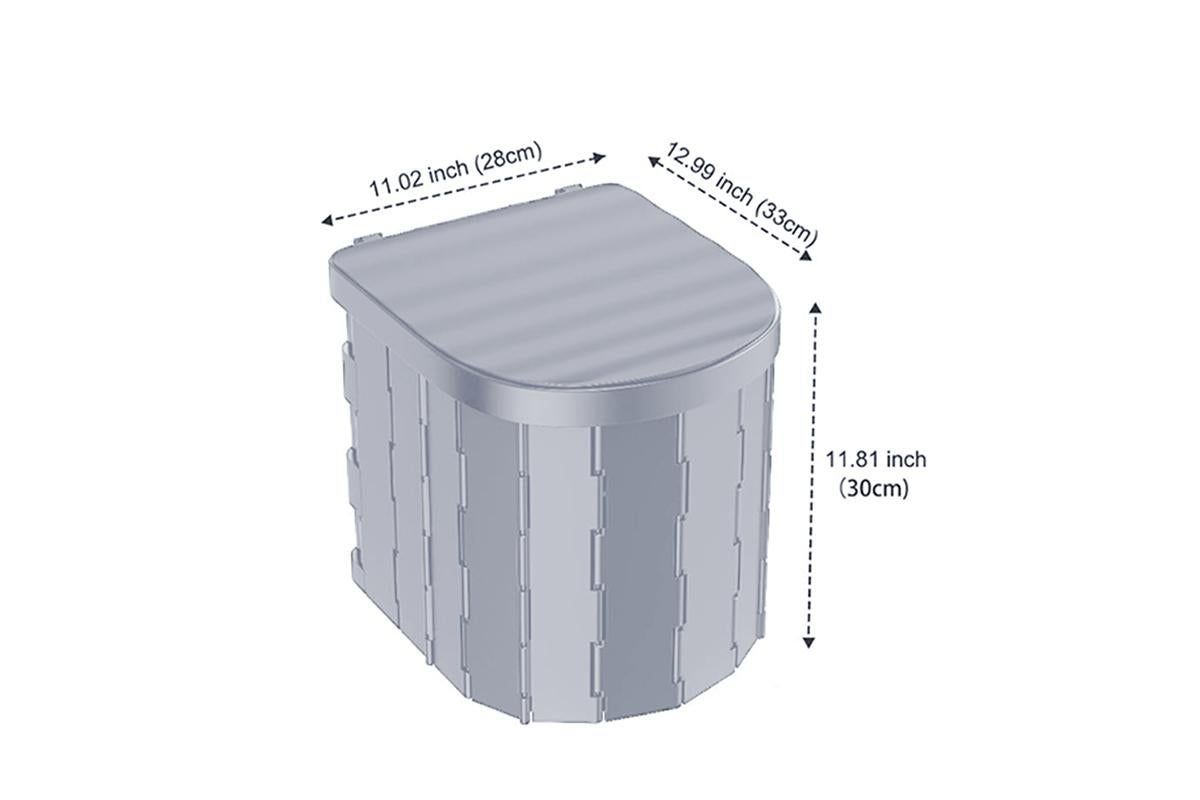 Portable Camping Toilet Folding Toilet for Adults with Lid -Gray - Image 4