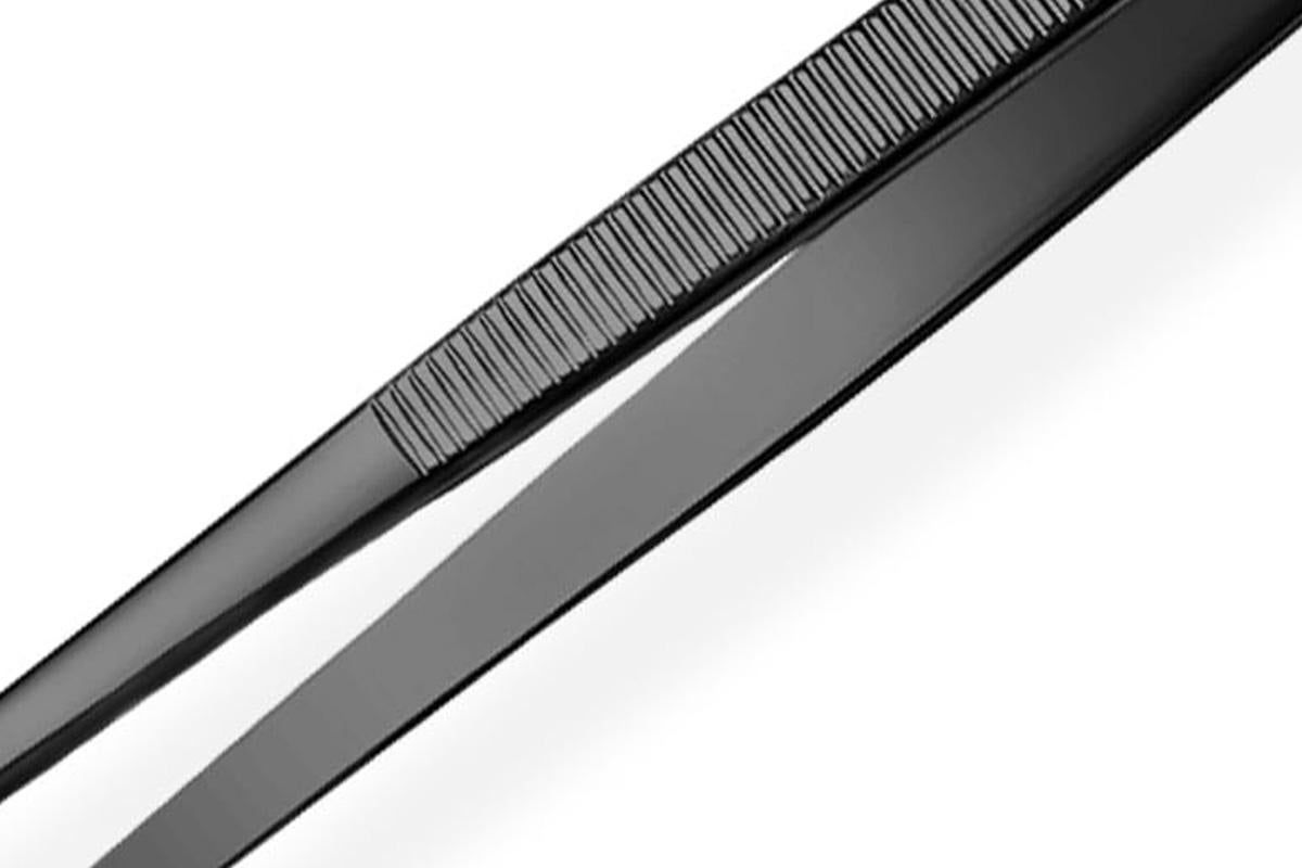 2 Pack 30cm BBQ Tongs Stainless Steel Round and Straight Head for Grilling Cooking - Black - Image 7