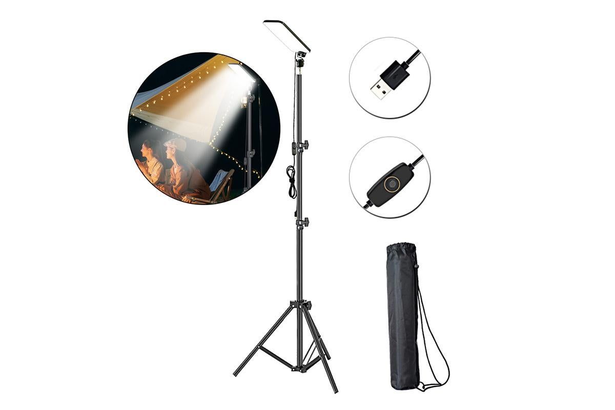 Portable LED Camping Lantern with Adjustable Height Tripod for Outdoor - Image 1