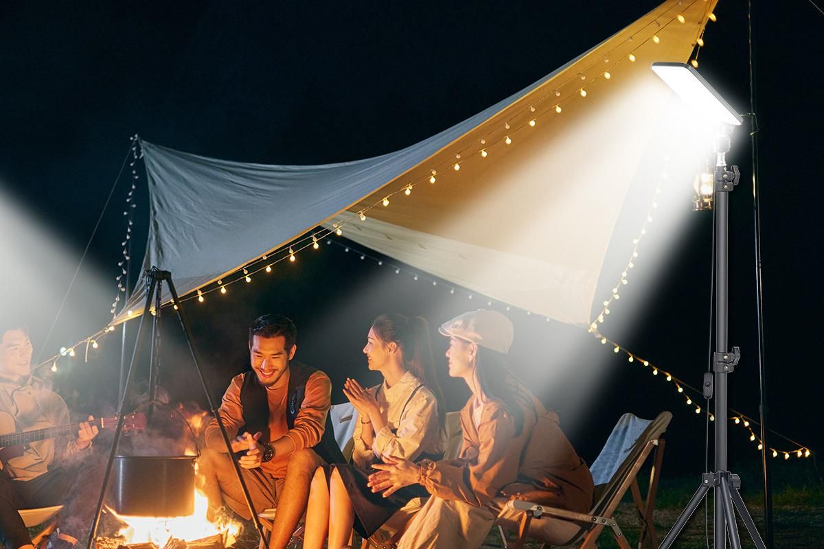 Portable LED Camping Lantern with Adjustable Height Tripod for Outdoor - Image 4