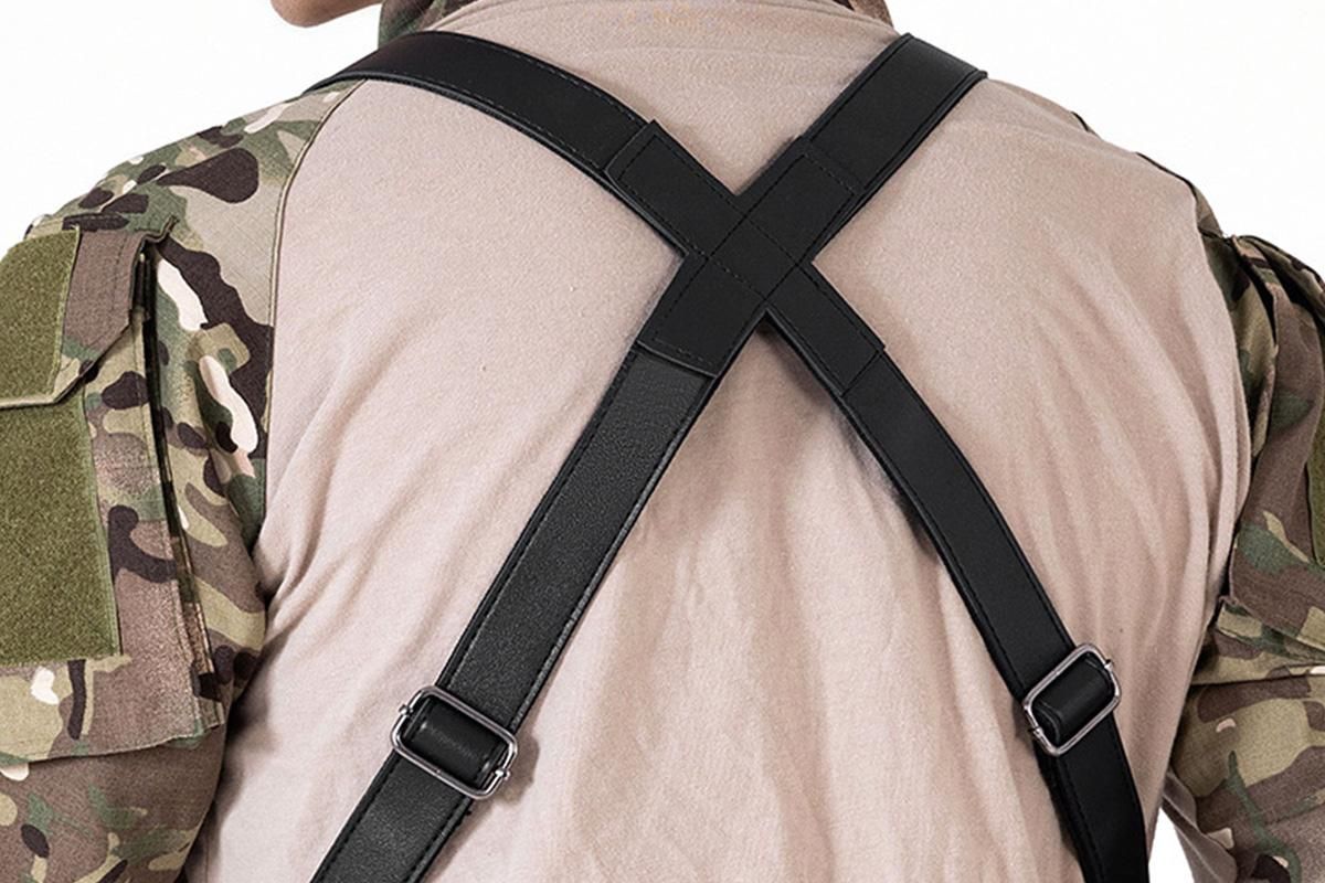 Outdoor Double Shoulder Armpit Bag with Multiple Pockets - Black - Image 3