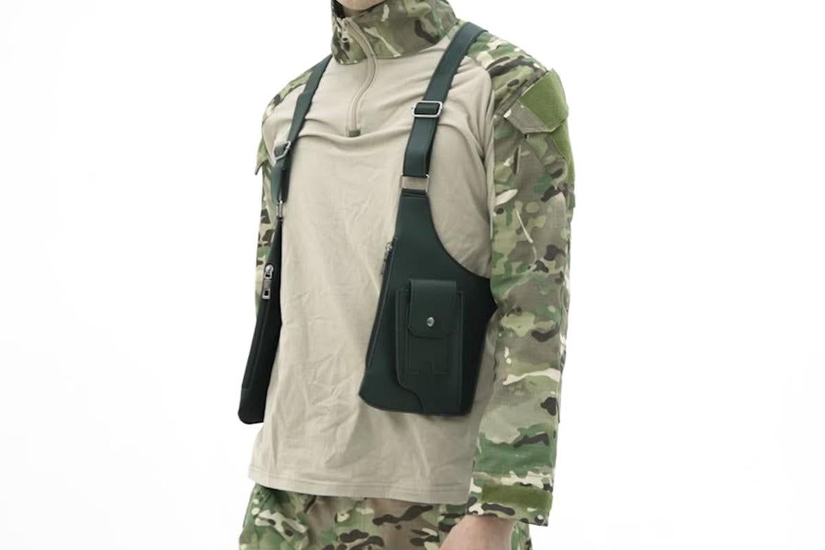 Outdoor Double Shoulder Armpit Bag with Multiple Pockets - Black - Image 4