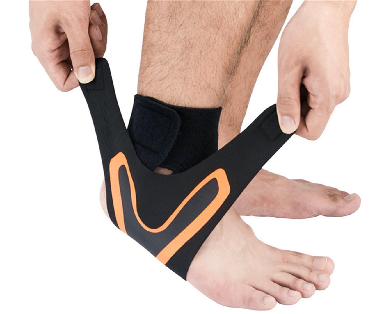 A Pair of Sports Ankle Sleeve Compression Anti-sprain Protection Socks Outdoor Sports Climbing Equipment-Orange L - Image 4