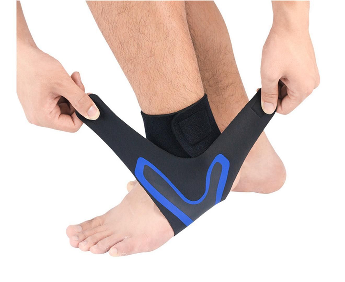 A Pair of Sports Ankle Sleeve Compression Anti-sprain Protection Socks Outdoor Sports Climbing Equipment-Blue M - Image 4