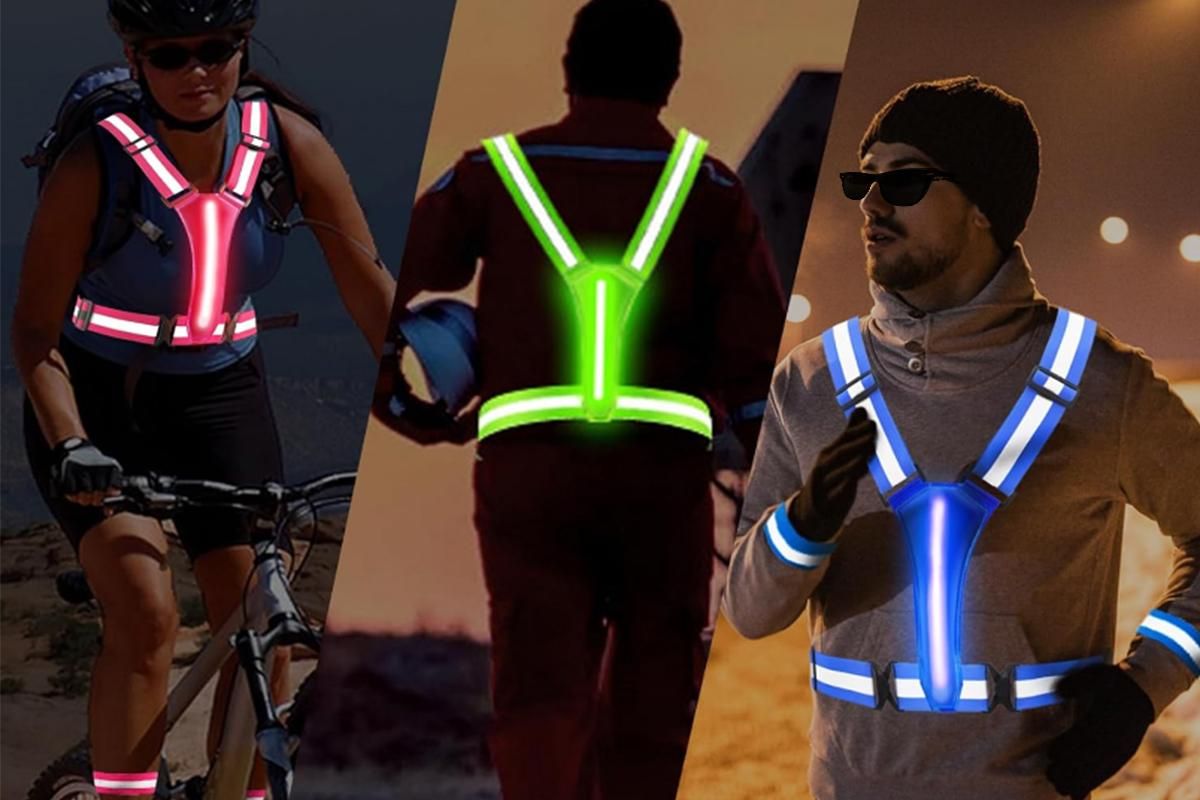 LED Reflective Vest Running Gear USB Rechargeable LED Light Up Vest High Visibility with Adjustable Waist and Shoulde for Night Walking Cycling, High Visibility Running Vest with Reflective Strips -Yellow - Image 7