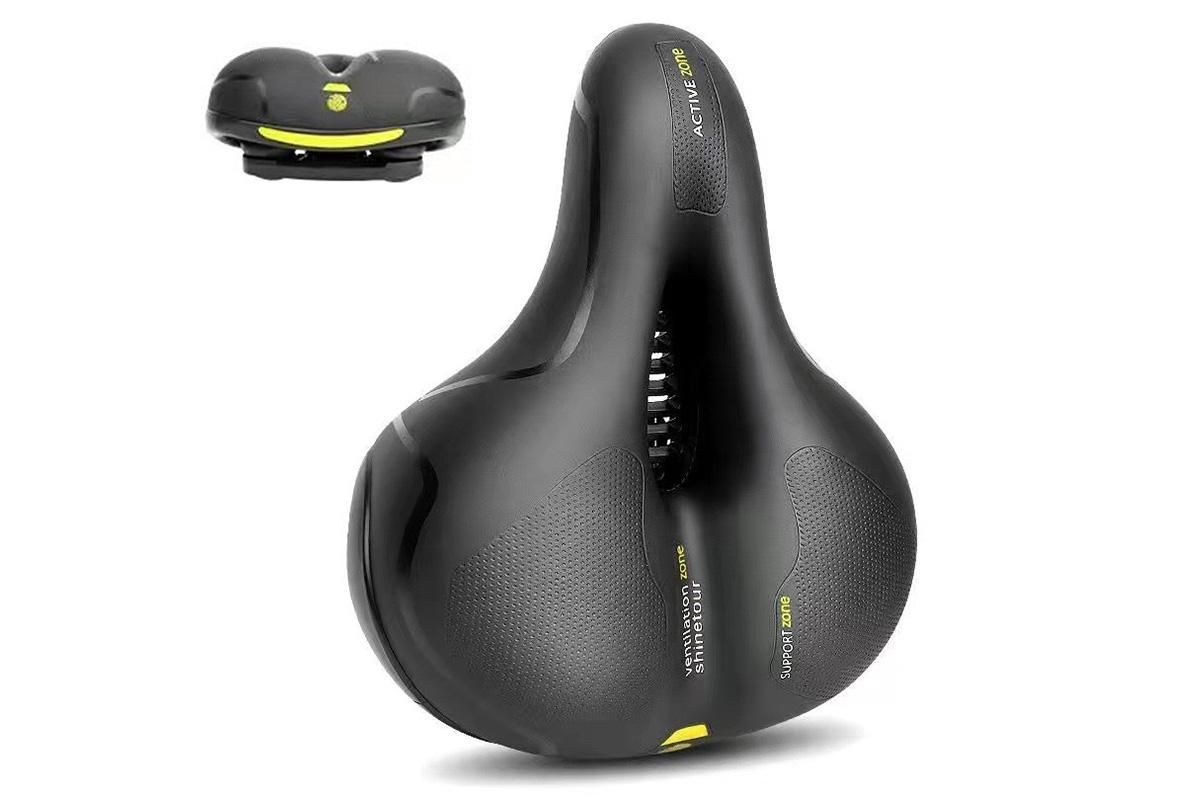 Air Cushion Shock Absorbing Mountain Bike Saddle Seat - Yellow - Image 1