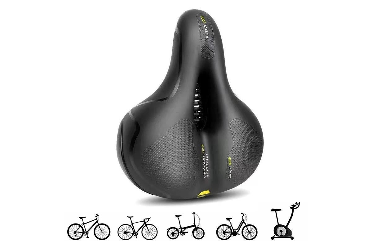 Air Cushion Shock Absorbing Mountain Bike Saddle Seat - Yellow - Image 2
