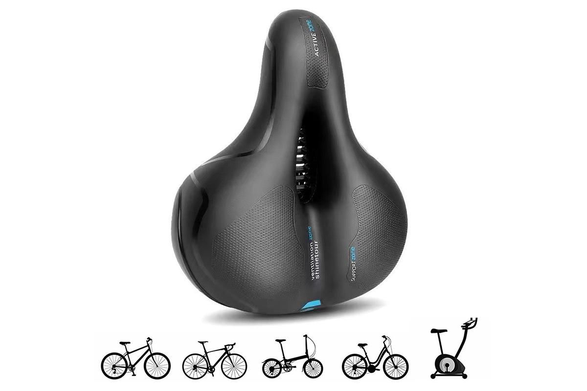 Air Cushion Shock Absorbing Mountain Bike Saddle Seat - Blue - Image 2