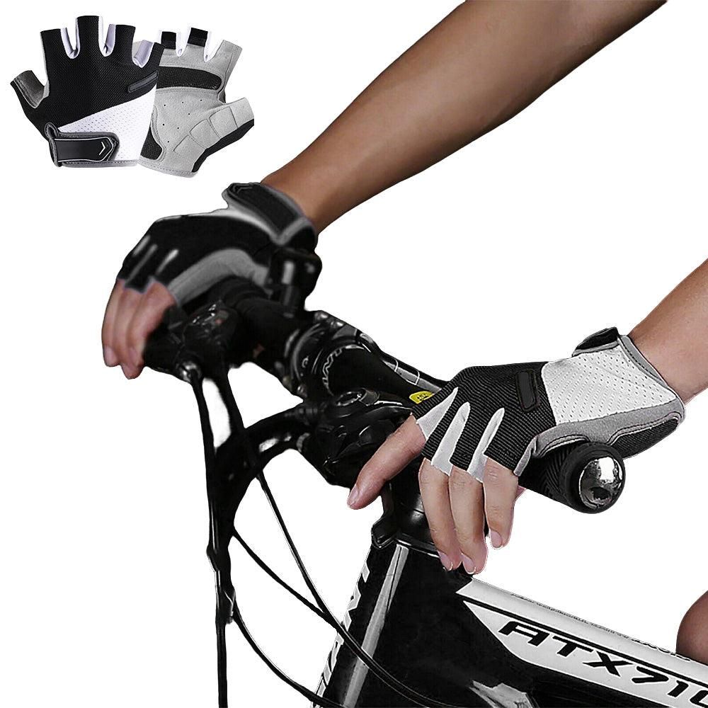 1 Pair Cycling Half Finger Bike Gloves With Anti Slip Pad For Unisex - Black M - Image 2