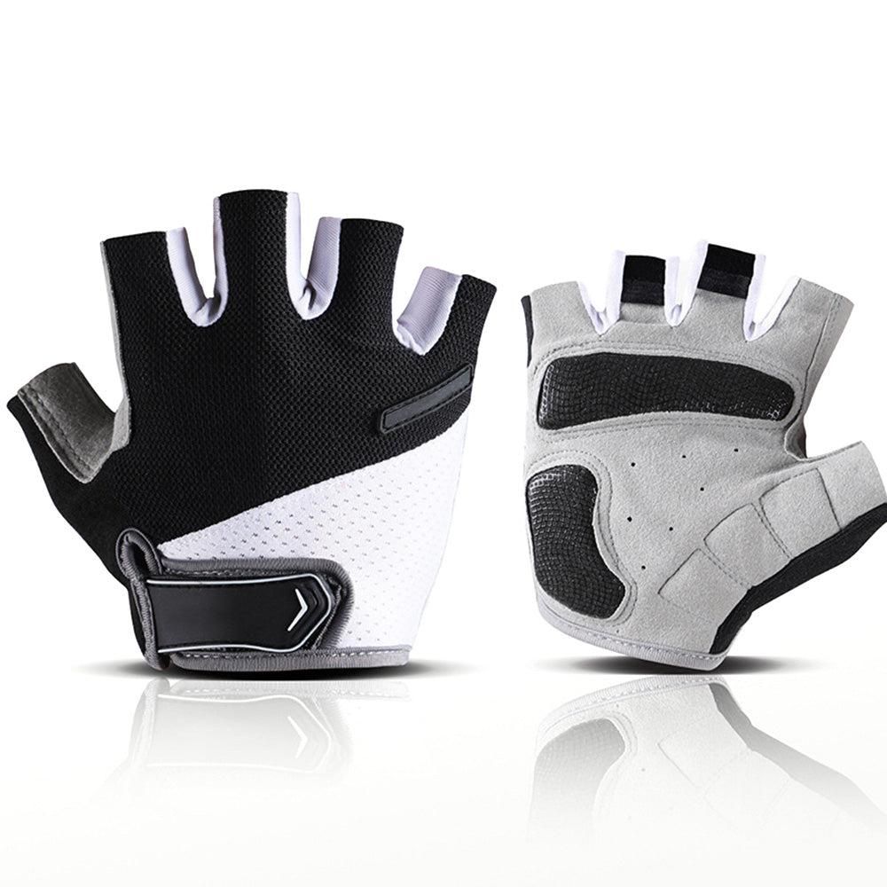 1 Pair Cycling Half Finger Bike Gloves With Anti Slip Pad For Unisex - Black M - Image 6