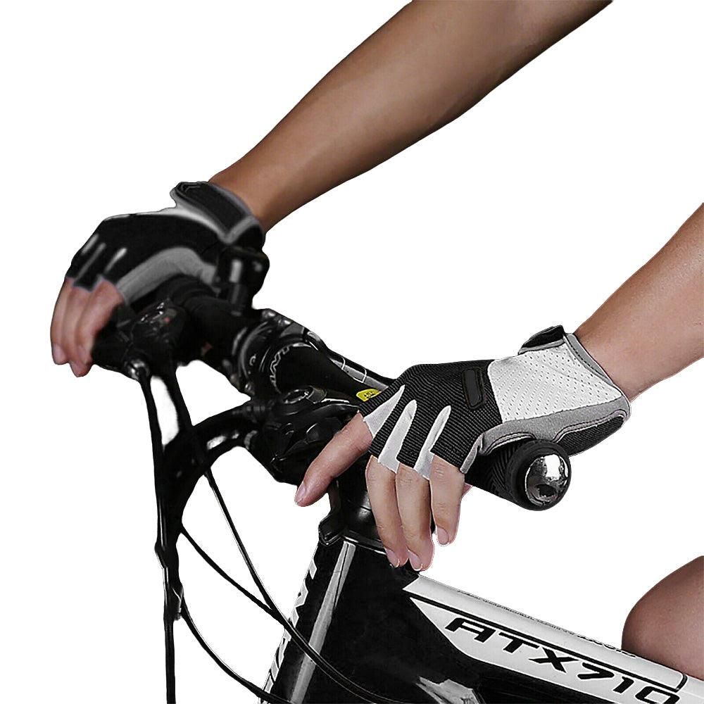 1 Pair Cycling Half Finger Bike Gloves With Anti Slip Pad For Unisex - Black L - Image 8