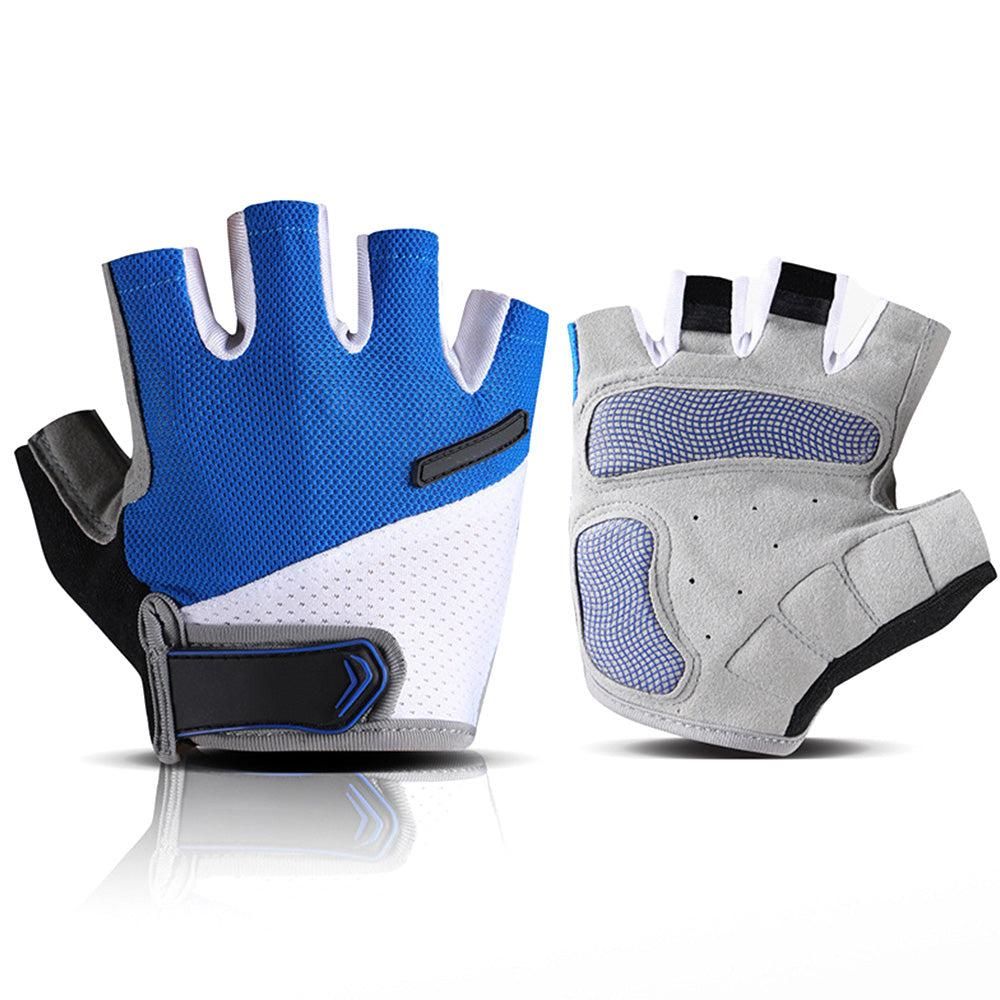 1 Pair Cycling Half Finger Bike Gloves With Anti Slip Pad For Unisex - Blue L - Image 8