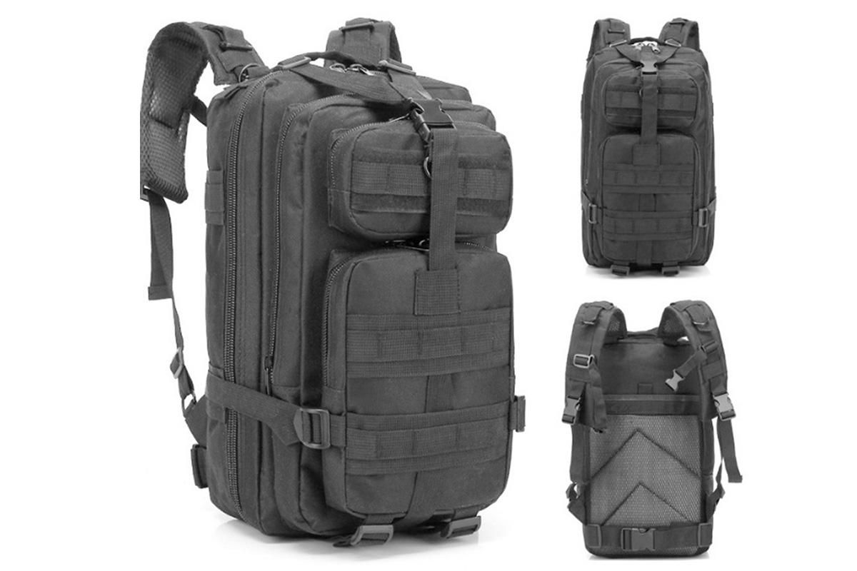 30L Military Backpack Tactical Hiking Camping Bag Rucksack for Outdoor Trek Travel -Black - Image 1
