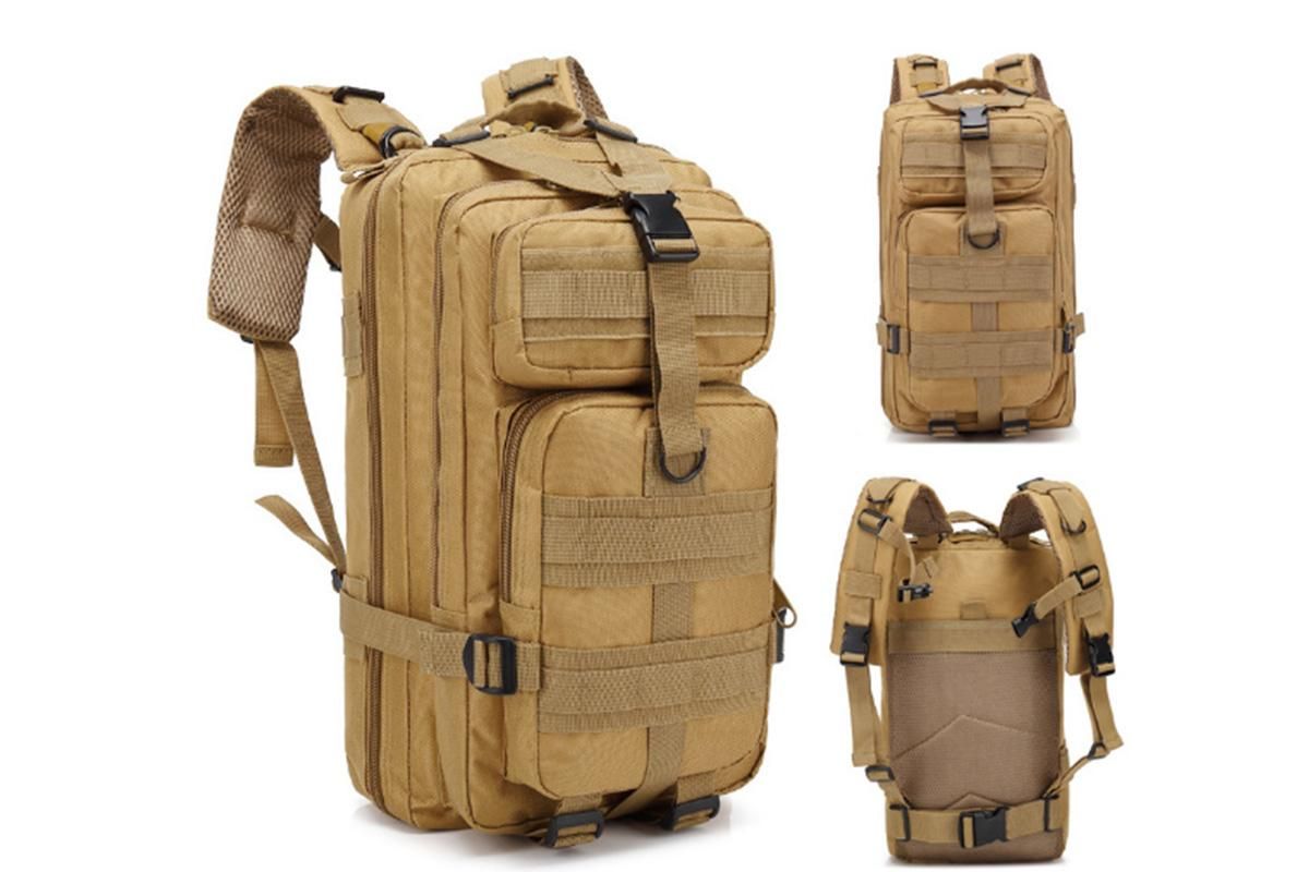30L Military Backpack Tactical Hiking Camping Bag Rucksack for Outdoor Trek Travel -Khaki - Image 1