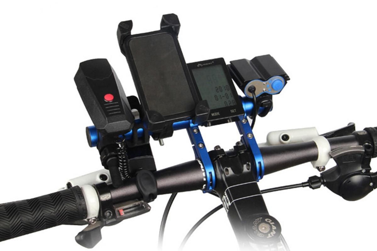 20cm Aluminum Alloy Bicycle Handlebar Extender Mount - Blue - Image 3