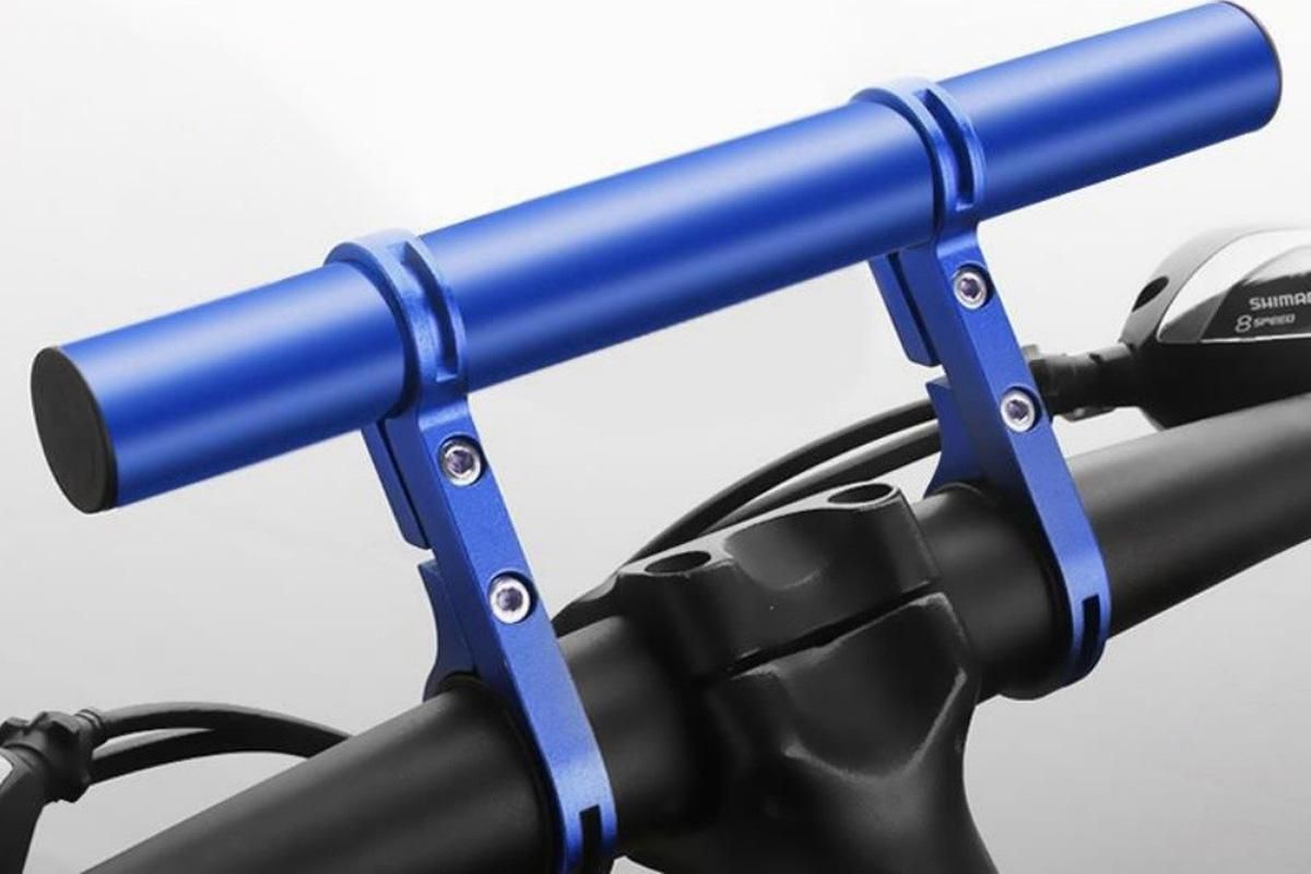 20cm Aluminum Alloy Bicycle Handlebar Extender Mount - Blue - Image 4