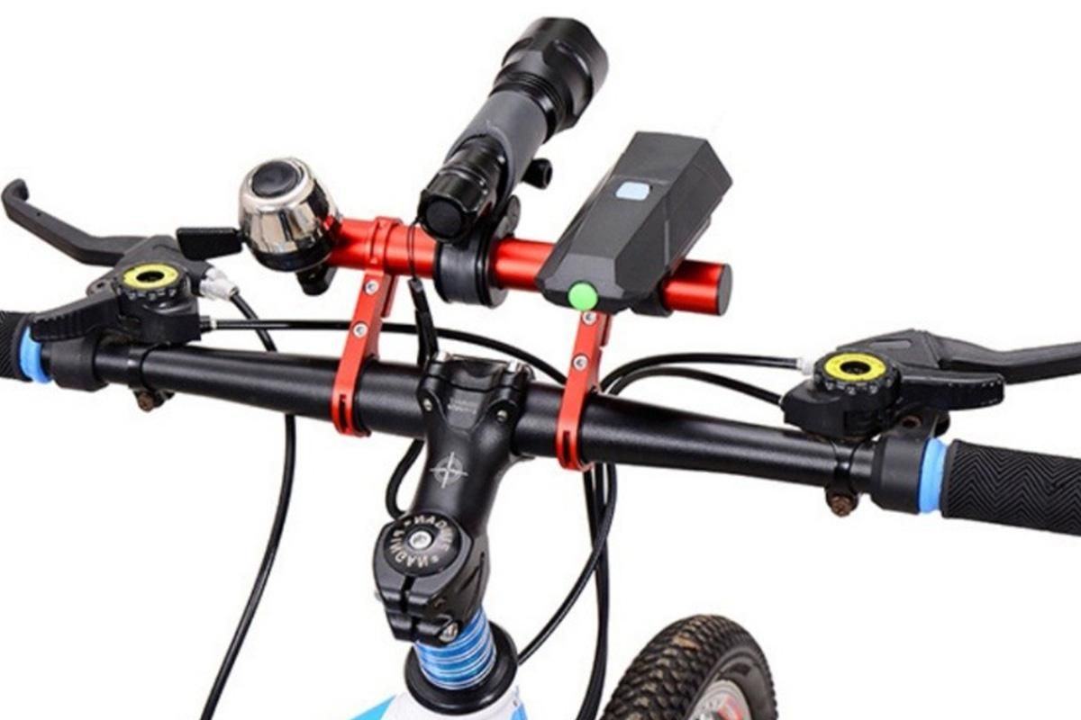 20cm Aluminum Alloy Bicycle Handlebar Extender Mount - Red - Image 2