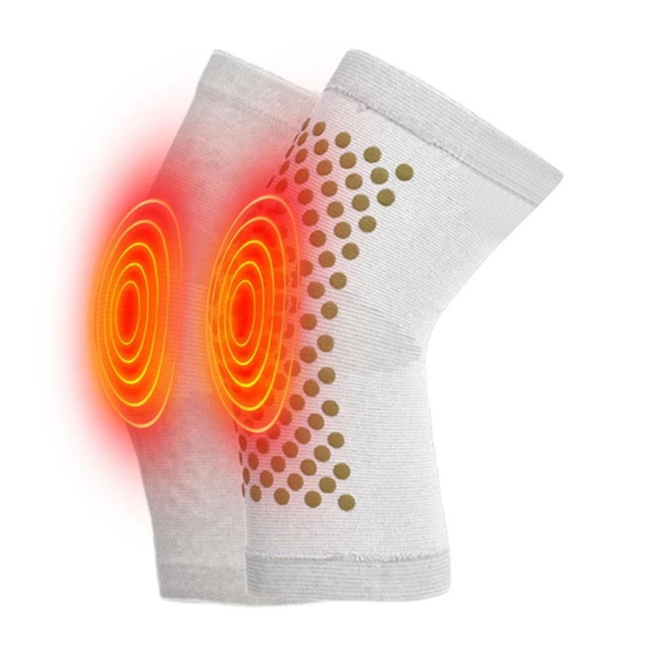 Self Heating Knee Pads Grey Compression Support Sleeves for Arthritis Joint Pain Relief Sports Recovery 2 Pair L - Image 5