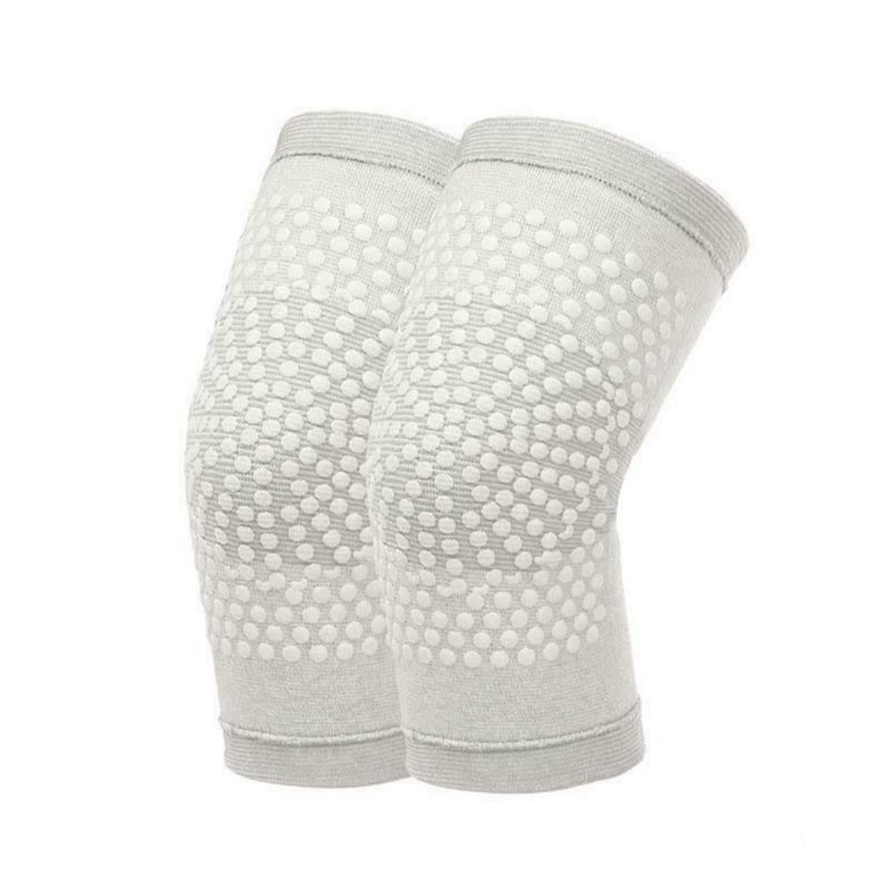 Self Heating Knee Pads Grey Compression Support Sleeves for Arthritis Joint Pain Relief Sports Recovery 2 Pair XL - Image 3