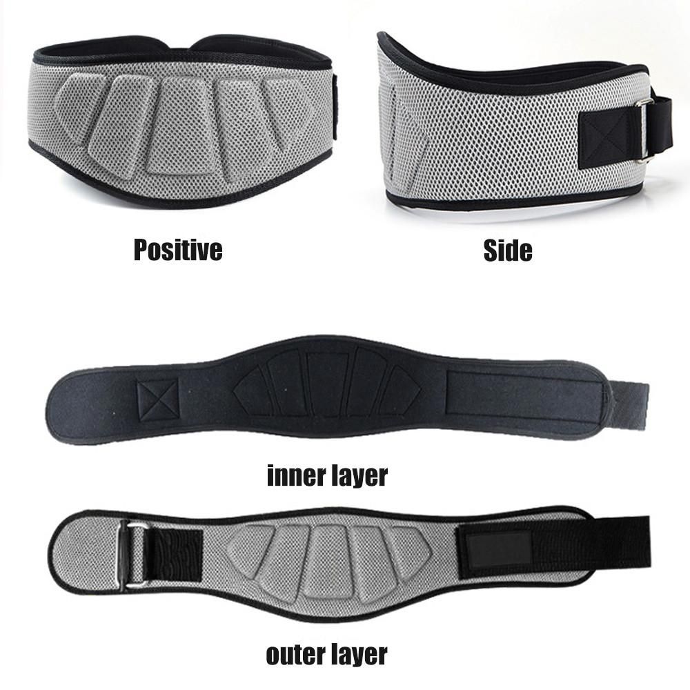 Weightlifting Belt for Men and Women Gray Adjustable Gym Training Powerlifting Back Support Belt Gray M - Image 3