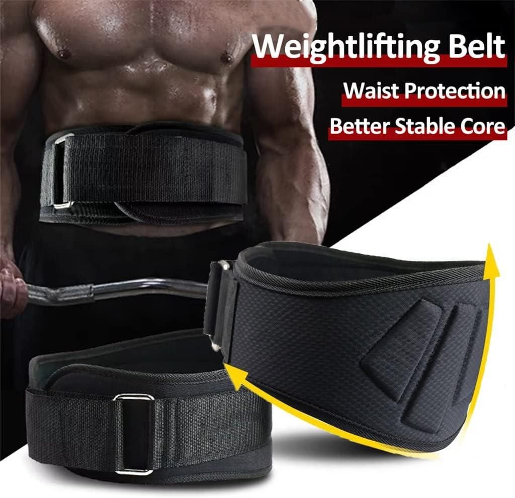 Weightlifting Belt for Men and Women Black Adjustable Gym Training Powerlifting Back Support Belt Black L - Image 3