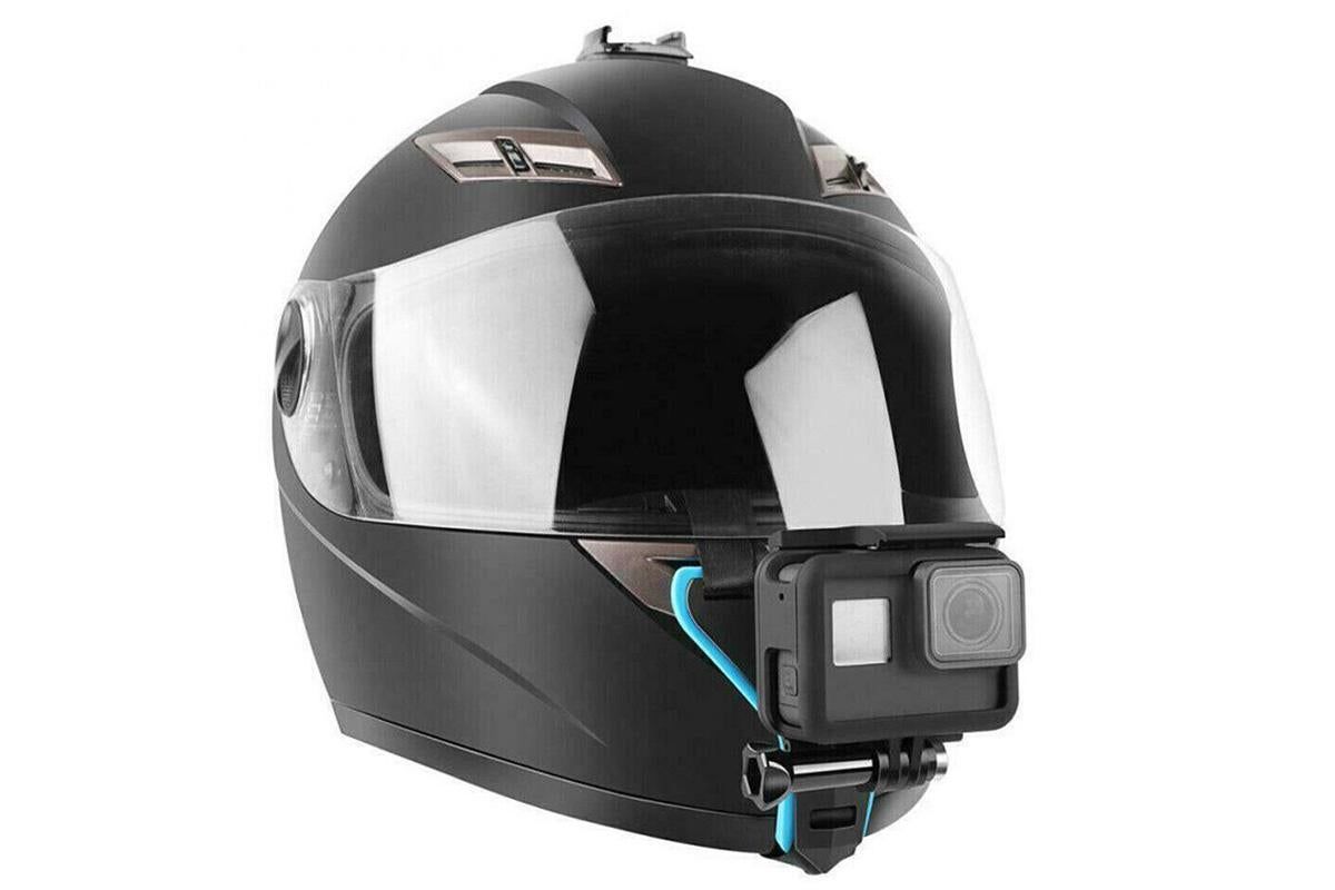 Motorcycle Helmet Chin Mount for Action Camera Quick Release Shockproof - Blue - Image 3