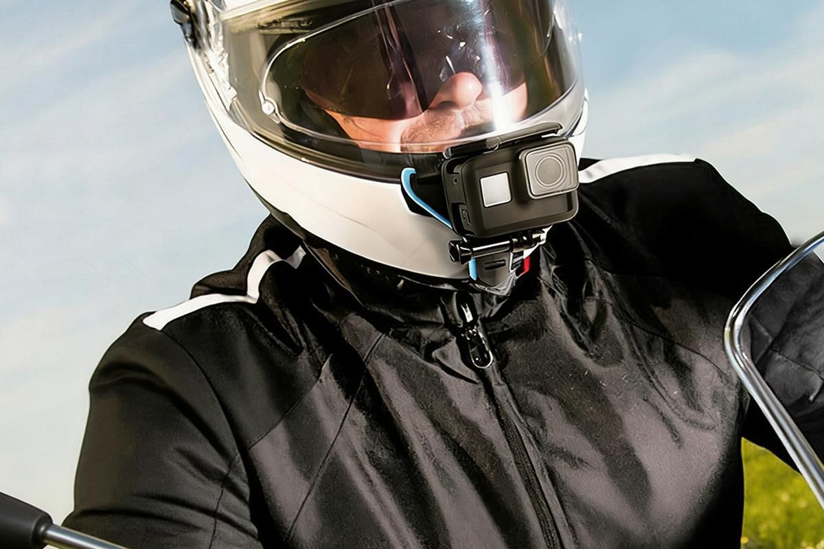 Motorcycle Helmet Chin Mount for Action Camera Quick Release Shockproof - Blue - Image 6