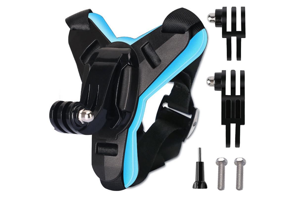 Motorcycle Helmet Chin Mount for Action Camera Quick Release Shockproof - Blue - Image 7